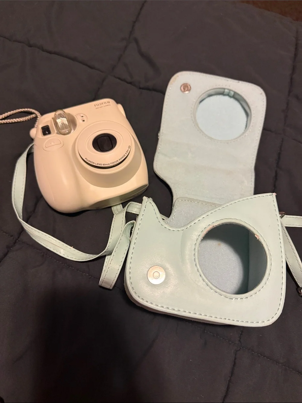 Fujifilm Instax Mini Camera with Mint Green Case